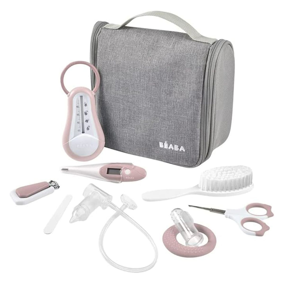 Beaba - Hanging Toiletry Pouch With 9 Accessories - Old Pink
