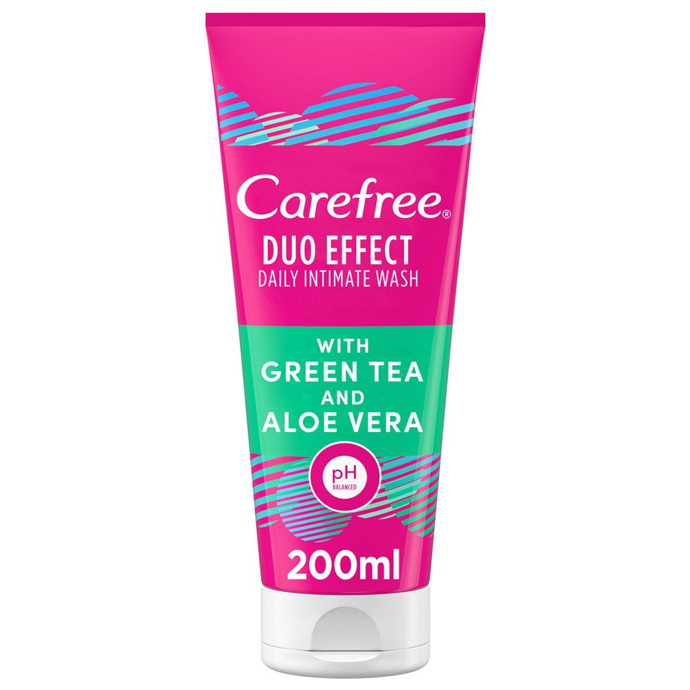 Carefree -Daily Intimate Cleansing Mousse Duo Effect With Green Tea & Aloe Vera 200 ml