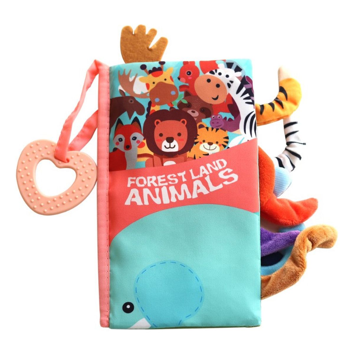 Kikkaboo - Educational cloth book with teether - Forest animals