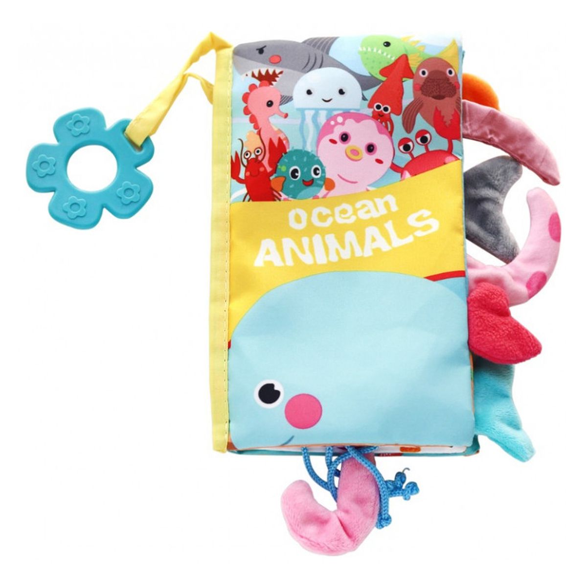 Kikkaboo - Educational cloth book with teether - Ocean animals