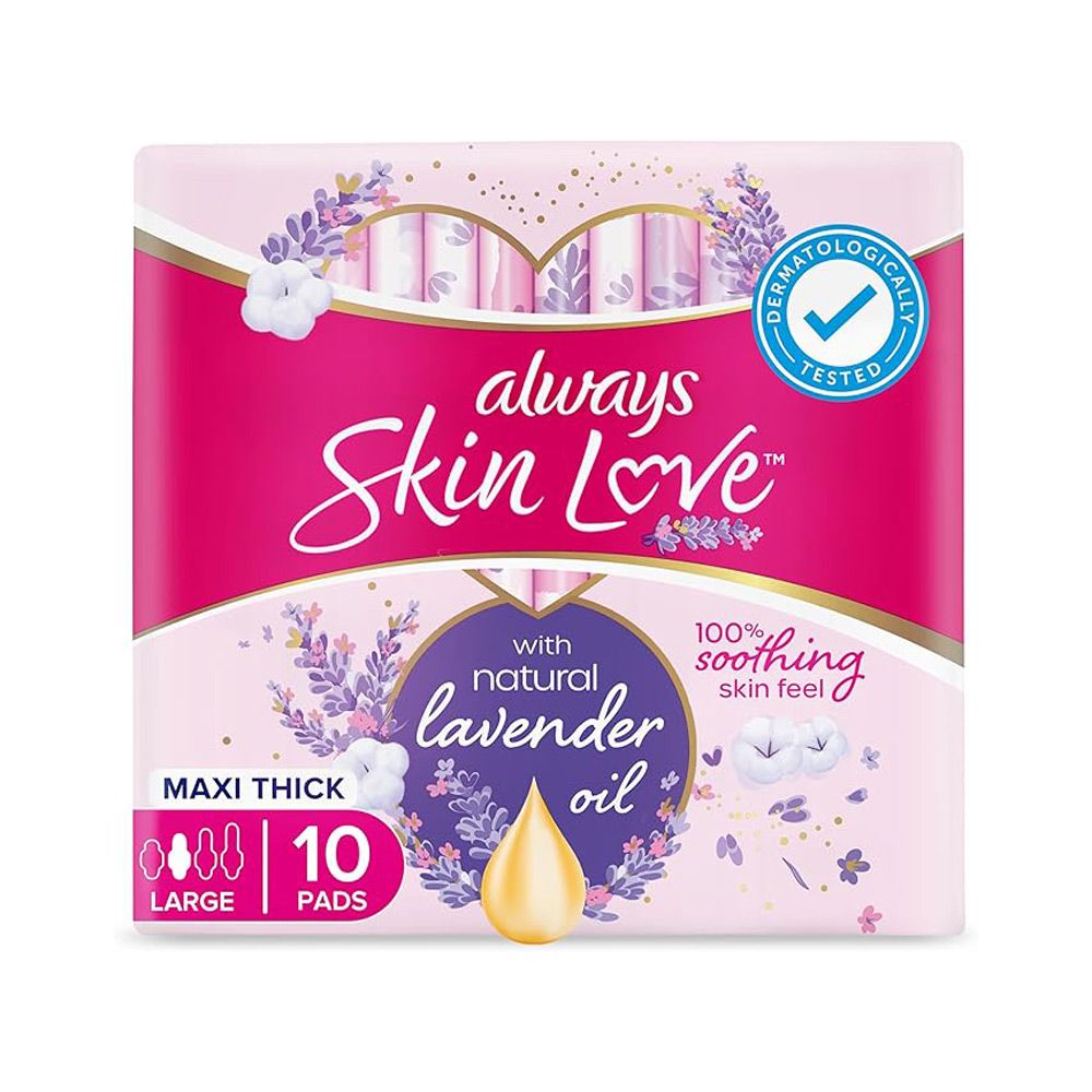 Always - Skin Love Pads - Lavender Freshness - Maxi Thick & Large - 10 pads