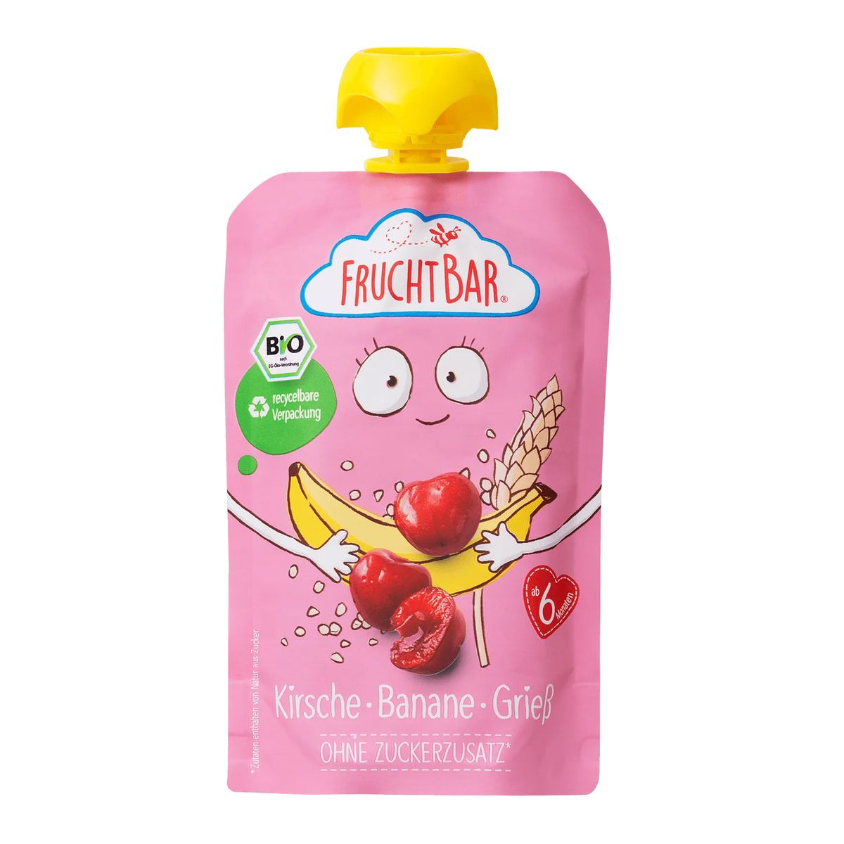 Fruchtbar - Bio Squeezy Cherry, Banana, Semolina