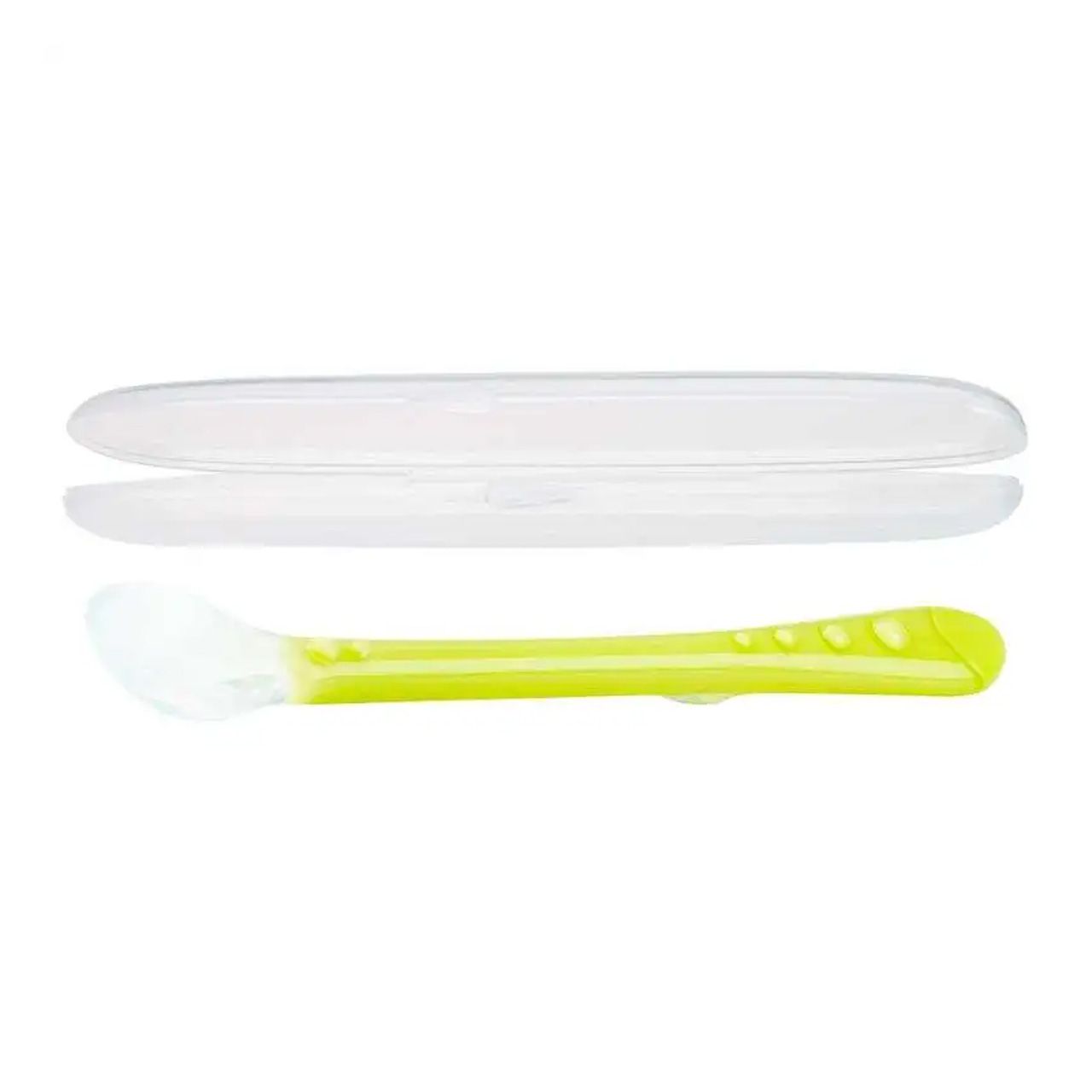 Nuby - Soft Silicone Feeding Spoon With Case +3 months - Yellow