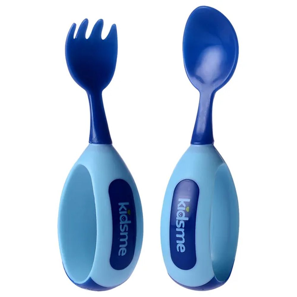 Kidsme - Toddler Fork And Spoon Set +9 months 2 pcs - Aquamarine