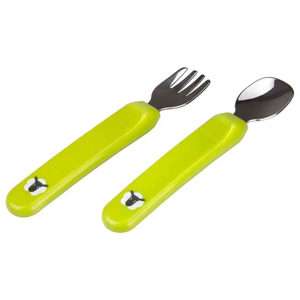 Kidsme - Premier Spoon and Fork With Case +12 months 3 pcs - Lime