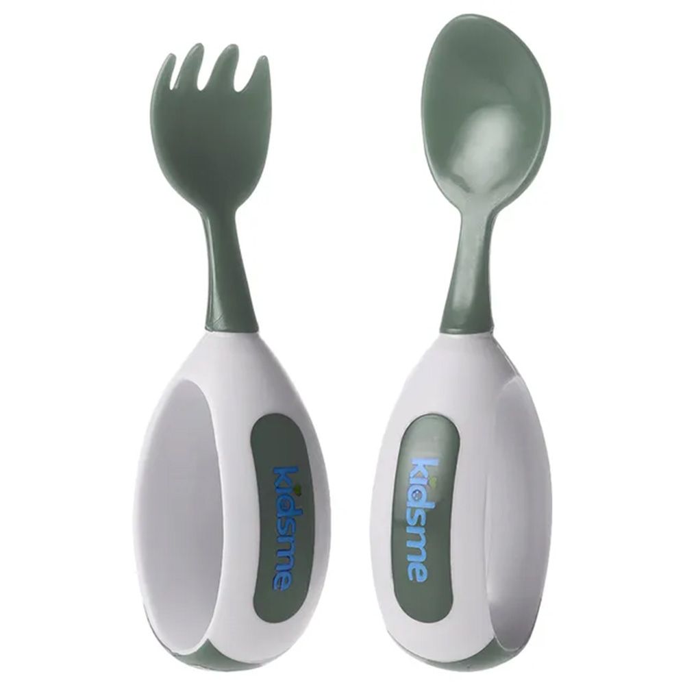 Kidsme - Toddler Fork And Spoon Set +9 months 2 pcs - Olive