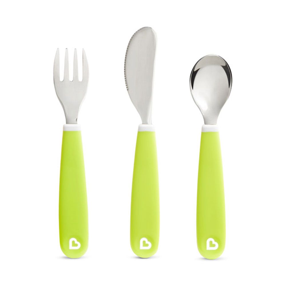 Munchkin - Splash™ Toddler Fork, Knife & Spoon Set - Green