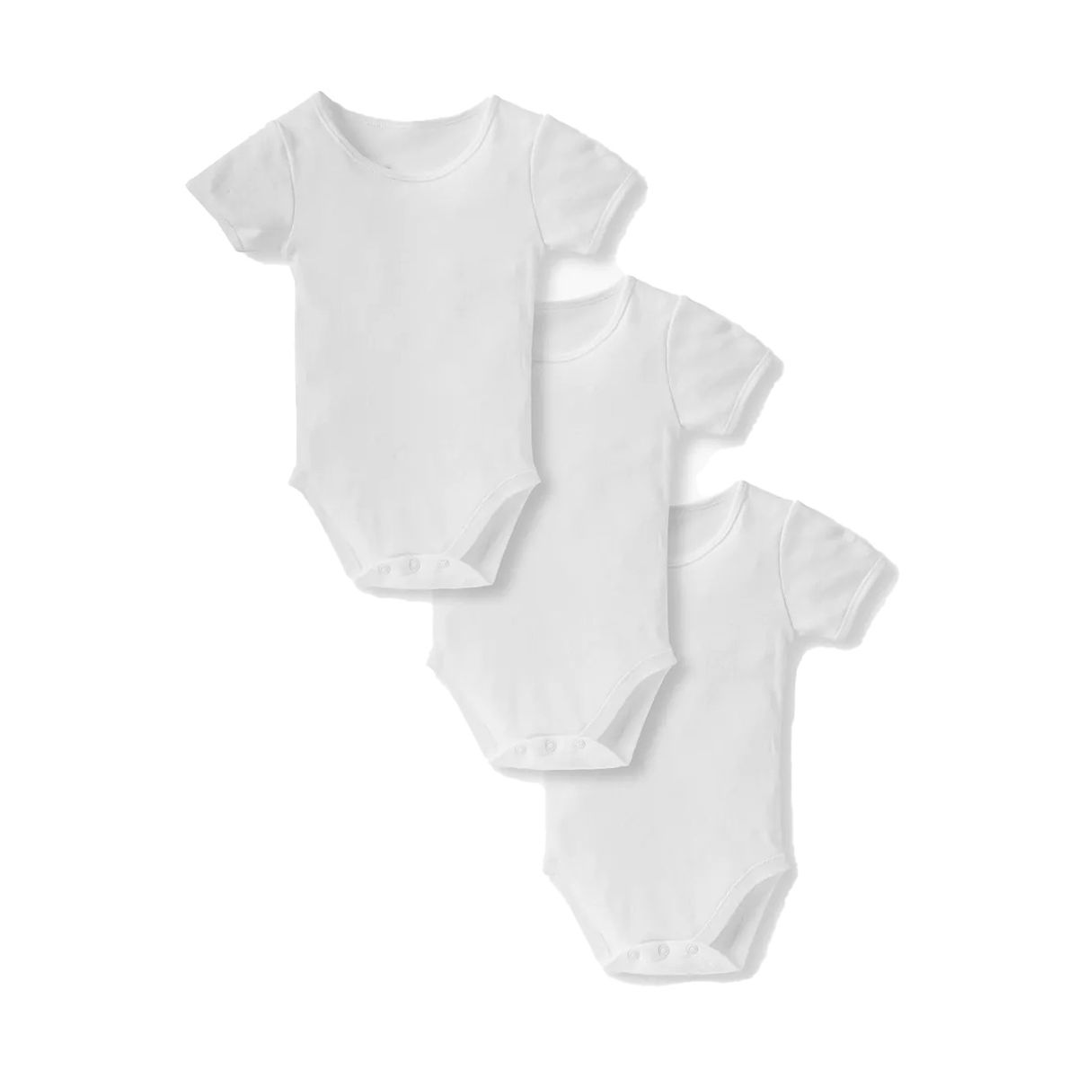 Mothercare - Short Sleeve Bodysuits White 3 pcs 1+ months