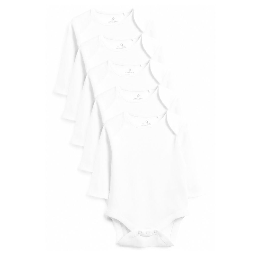 Next - White Essential Baby Long Sleeve - 5 pack - 9-12 months
