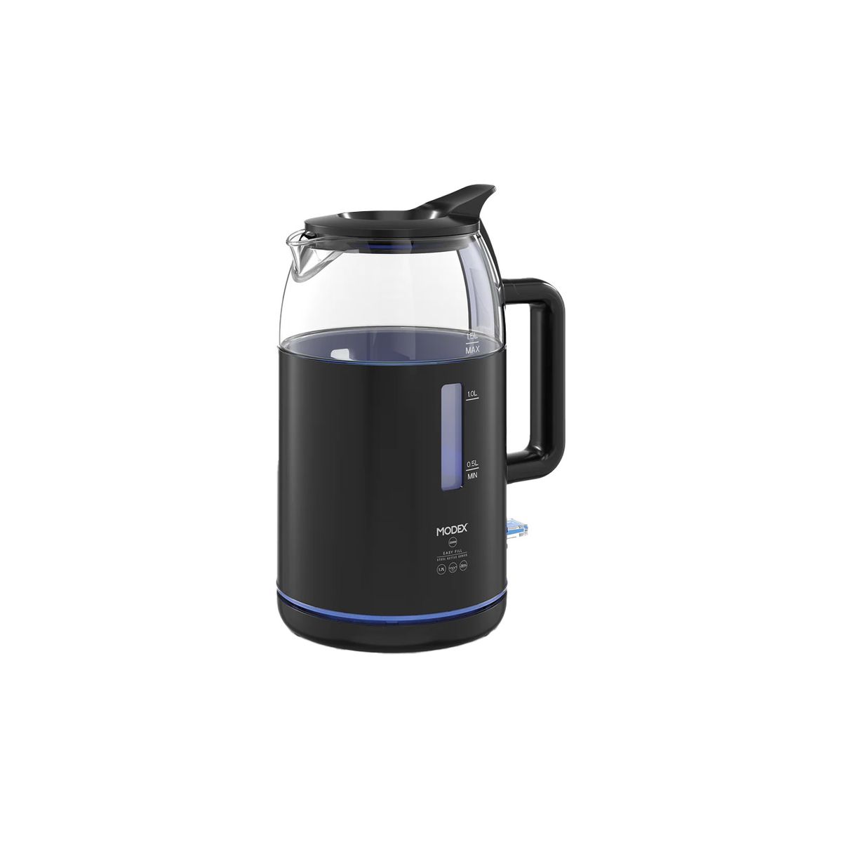 Modex - Glass Kattle - Easy Fill - 2200w - 1.5L - Black