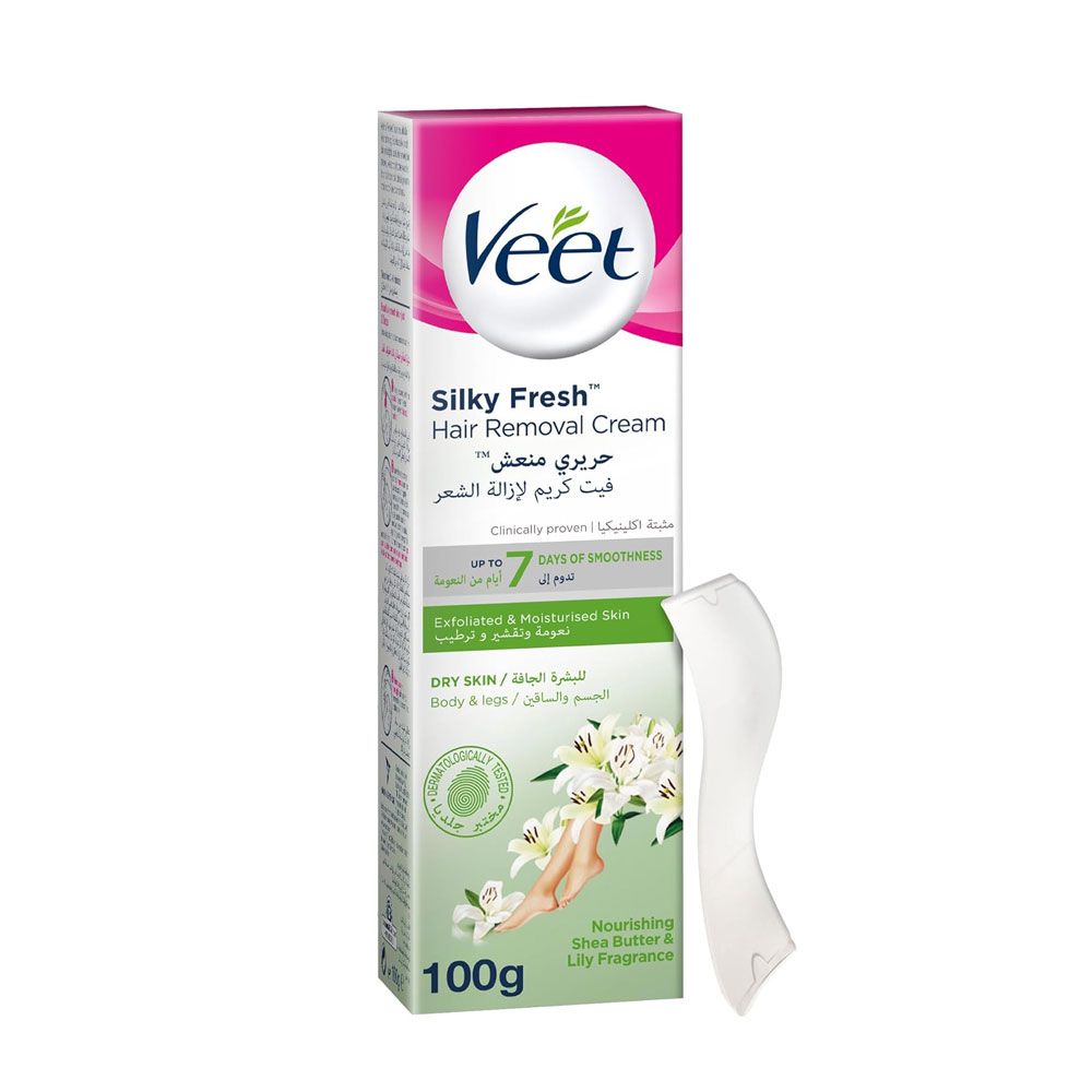 Veet - Silky Fresh Hair Removal Cream For Legs & Body, Dry Skin - 100g
