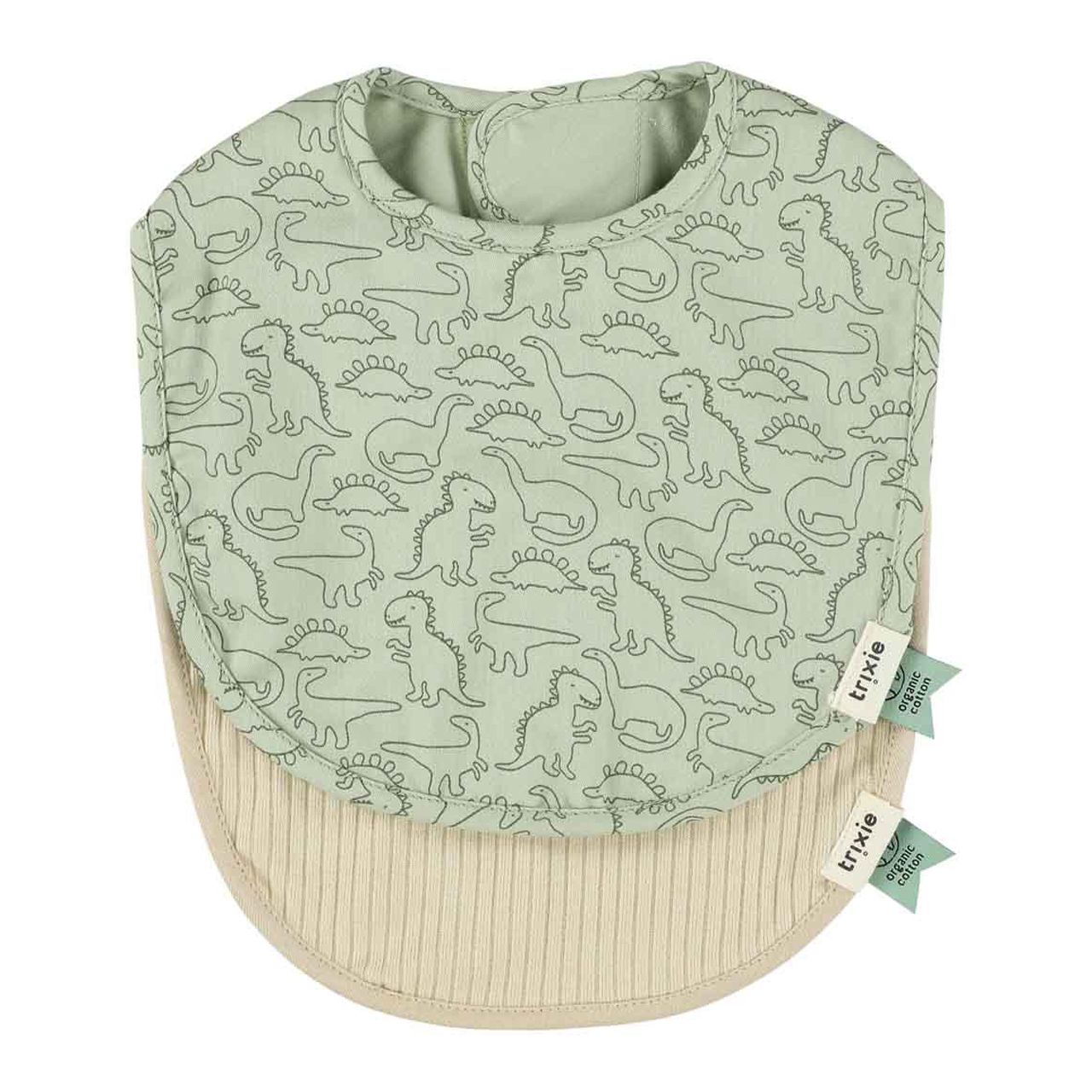 Trixie - Newborn Bib 2Pack Mix - 0-3month - Daring Dino
