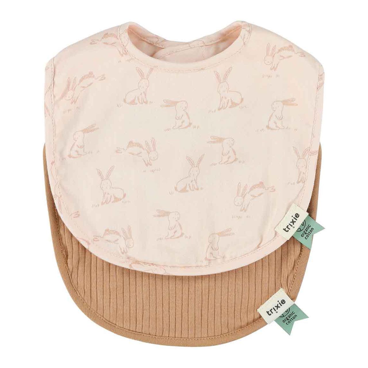 Trixie - Newborn Bib 2Pack Mix - 0-3month - Rosy Rabbit