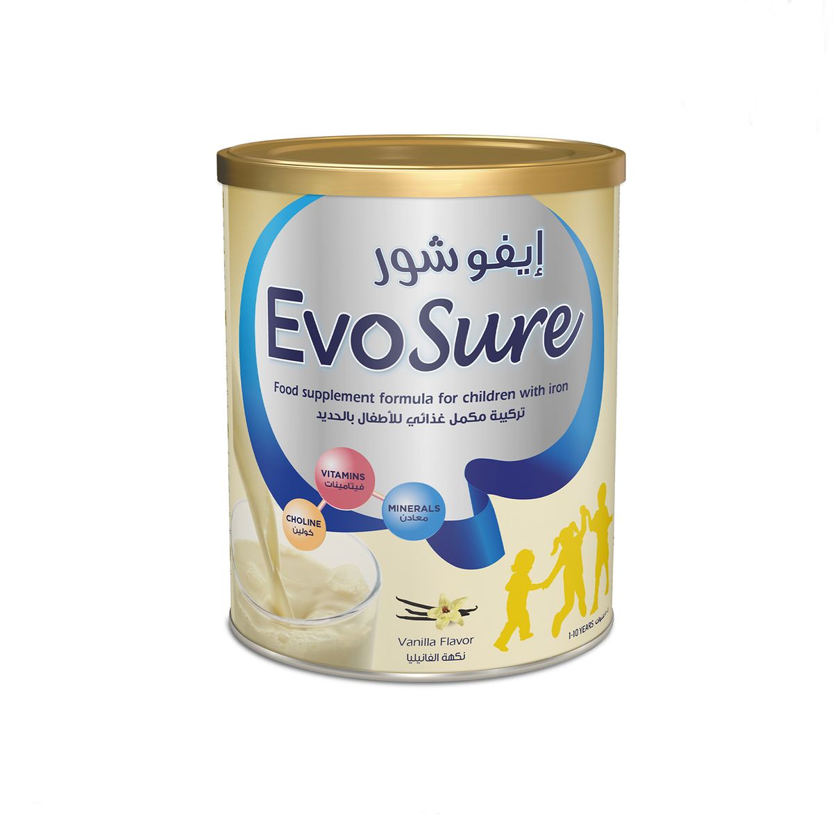 Evosure - Food Supplement Formula with iron - Vanilla - 1-10 years - 900g
