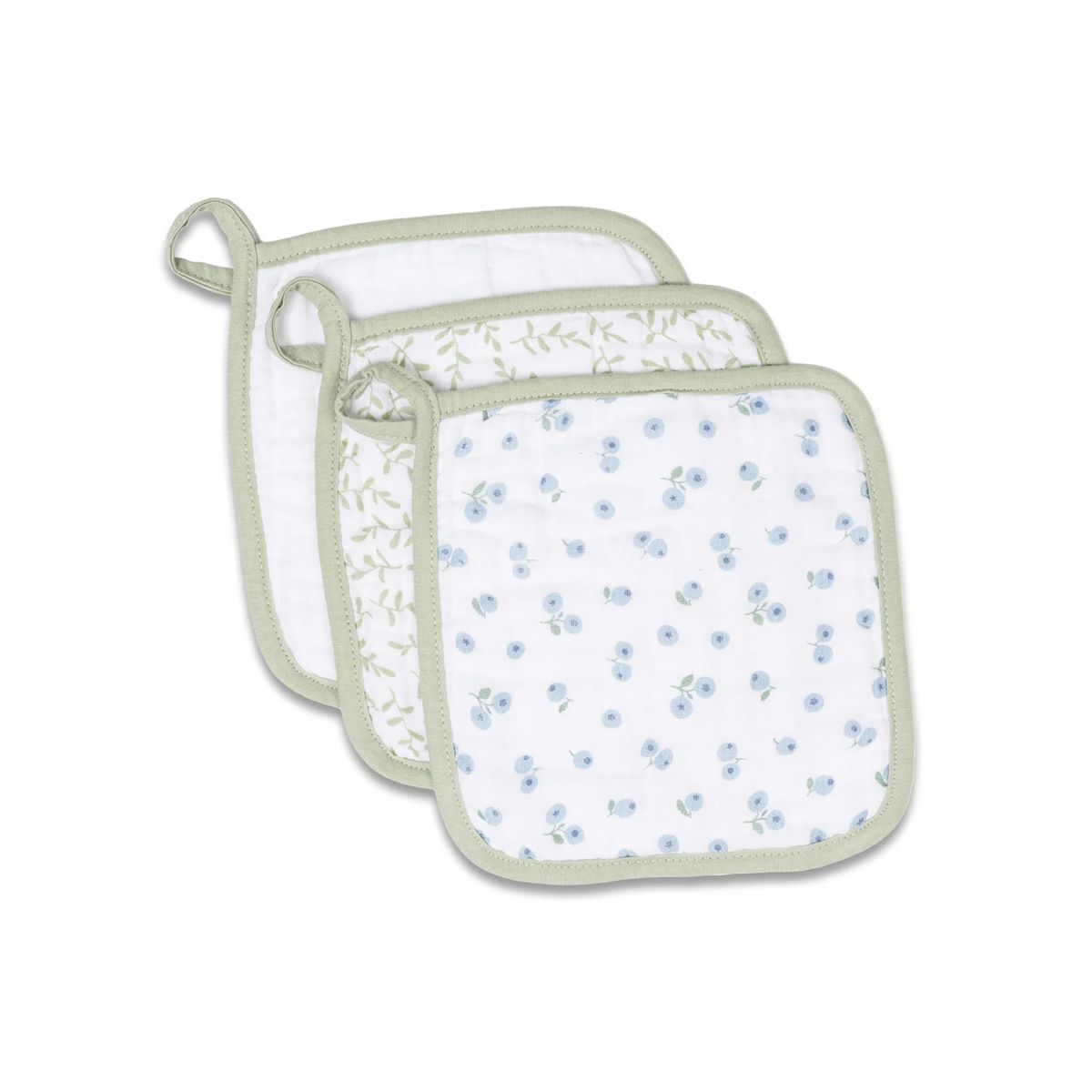 Lulujo - Wash Cloths 3pcs - Blueberries