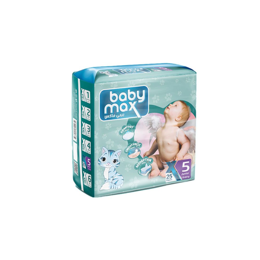 baby max - Number 5 Junior Diapers, 11 - 25kg- 25 Diapers
