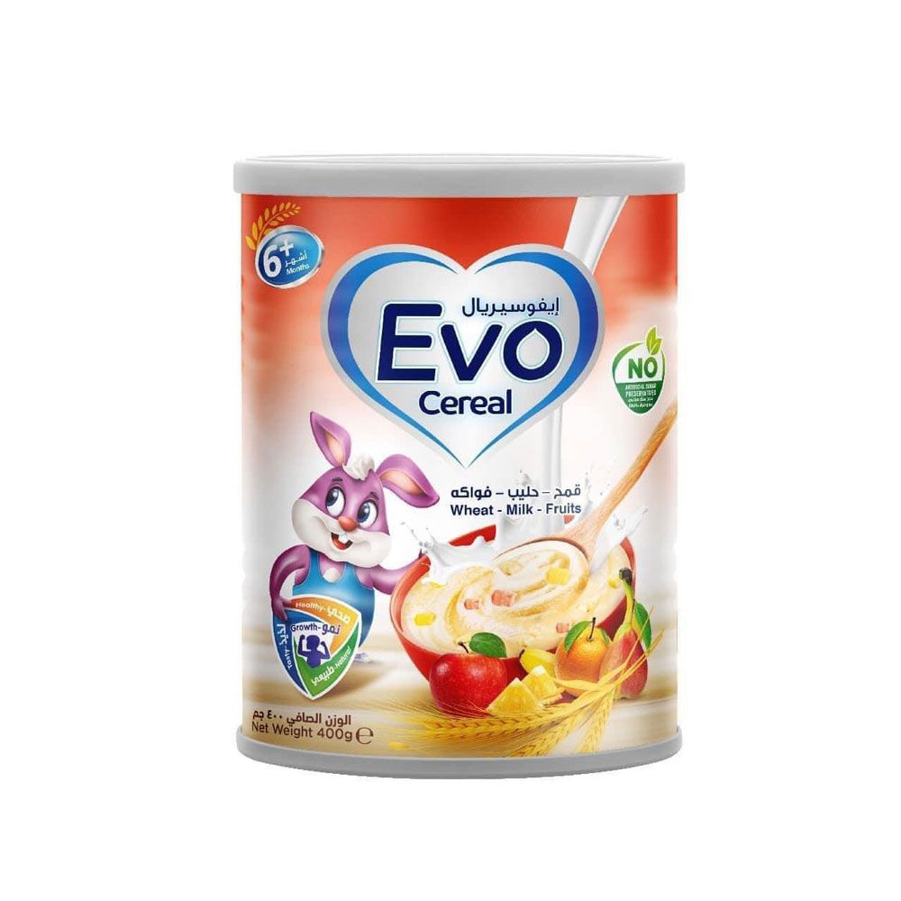 Evo Cereal Wheat-Milk-Fruits - 400g - 6+months