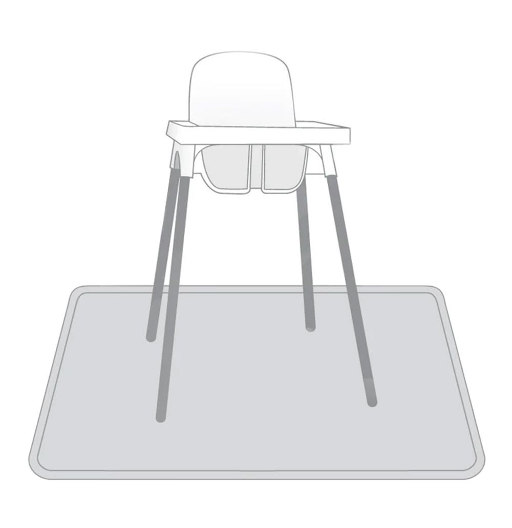 BapronBaby - Splash Mat - Solid Light Grey Minimalist - 6+ months