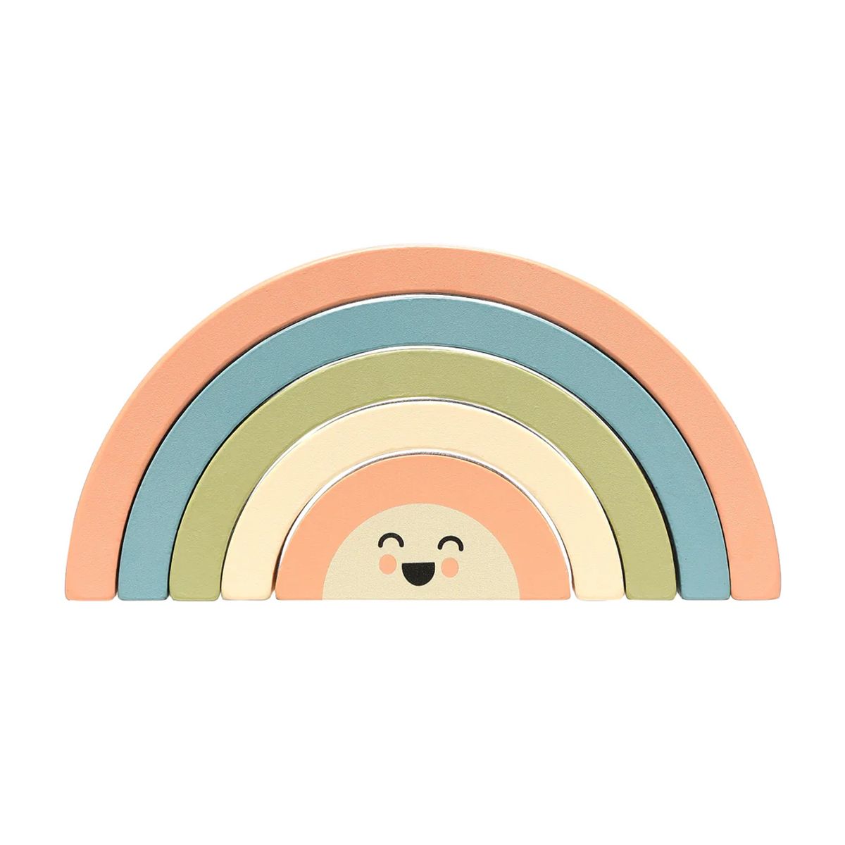Pearhead - Wooden Rainbow Stacking Toy - 12+m