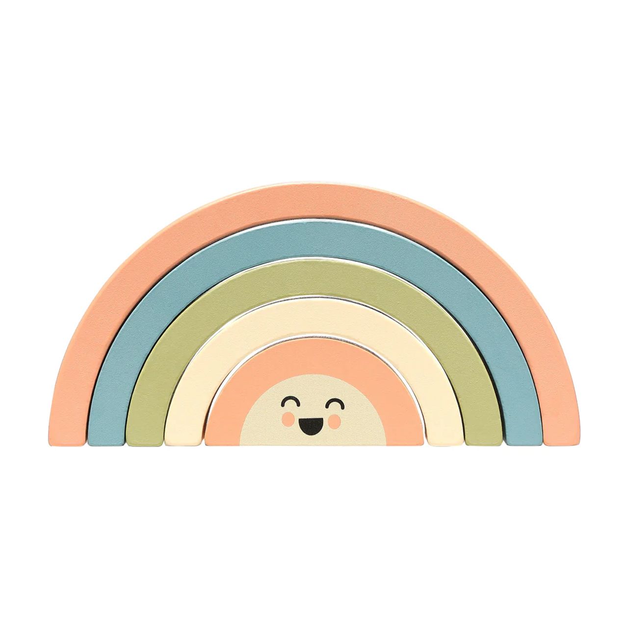 Pearhead - Wooden Rainbow Stacking Toy - 12+m