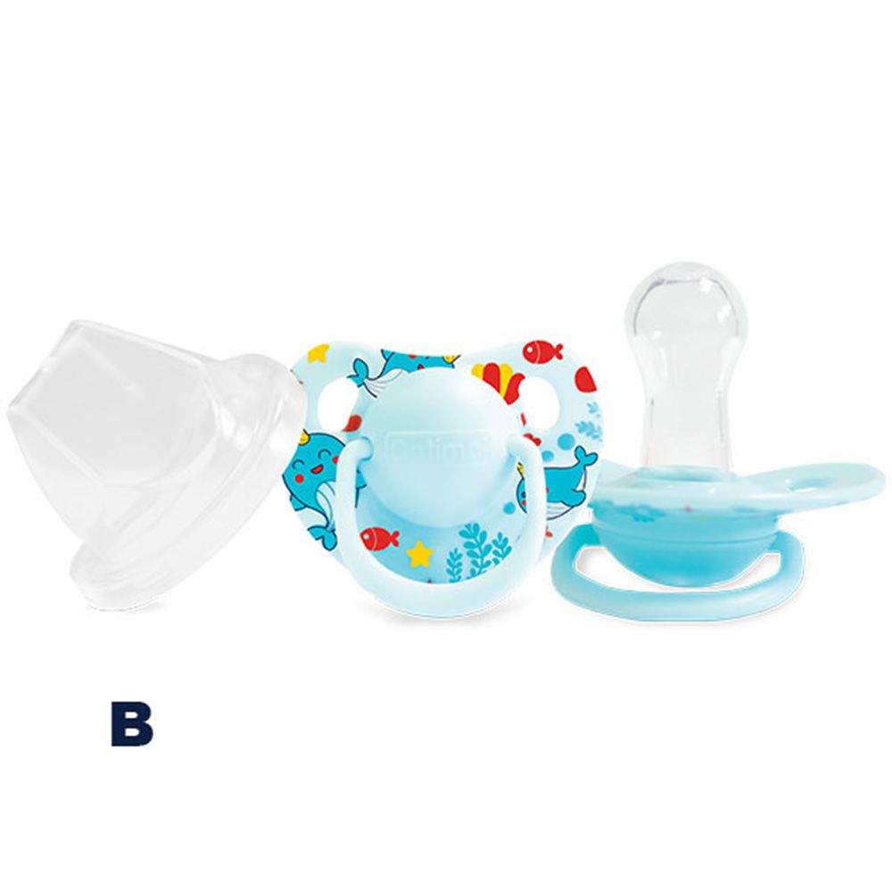 Optimal - Round Nipple Silicone Pacifier Boys - 0+months - Fish