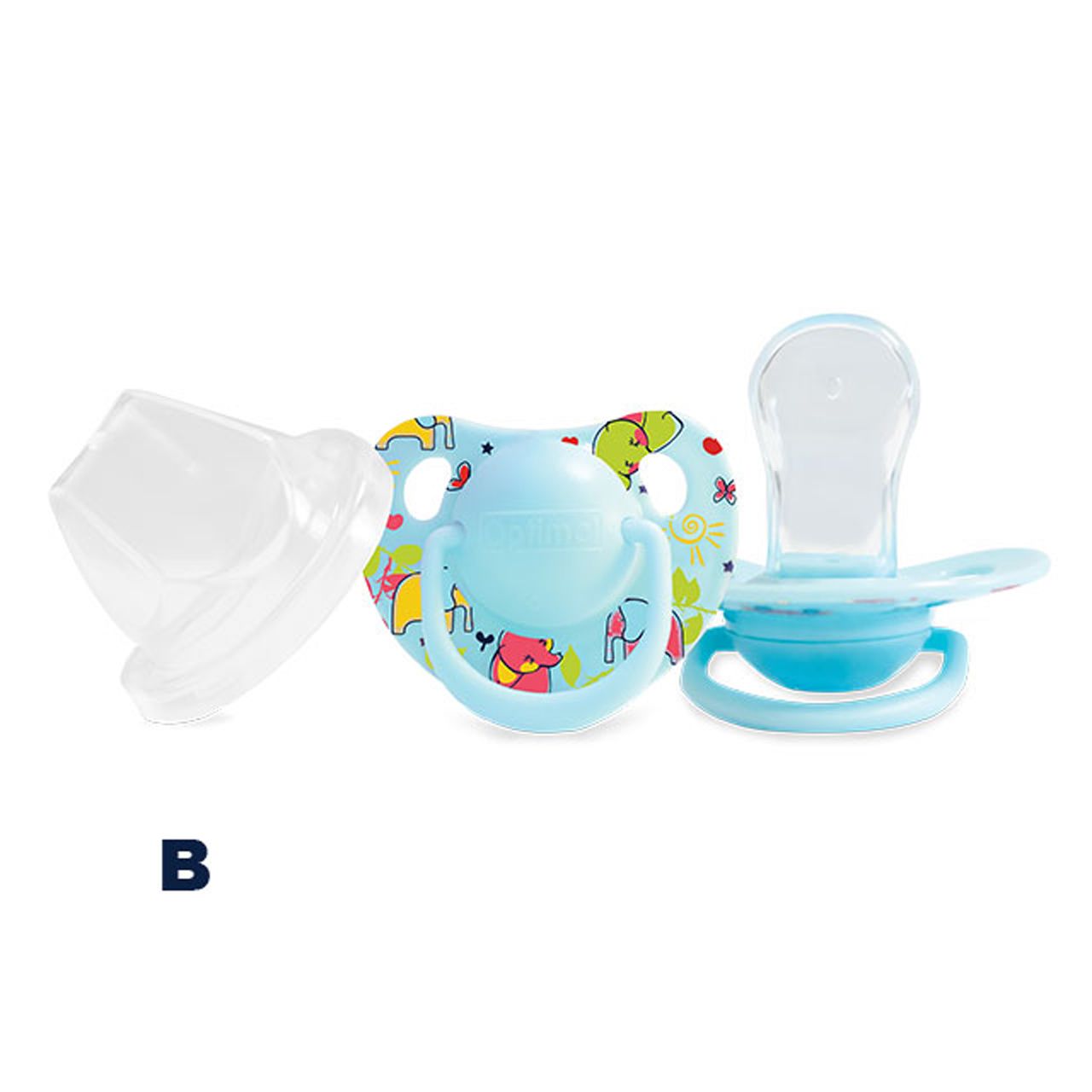 Optimal - Orthodontic Silicone Pacifier - 6+m - Blue