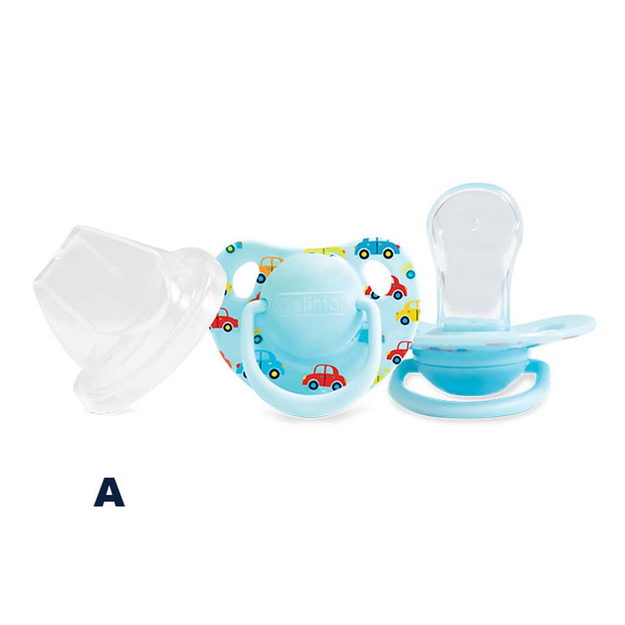 Optimal - Orthodontic Silicone Pacifier - 6+m - Blue - Car