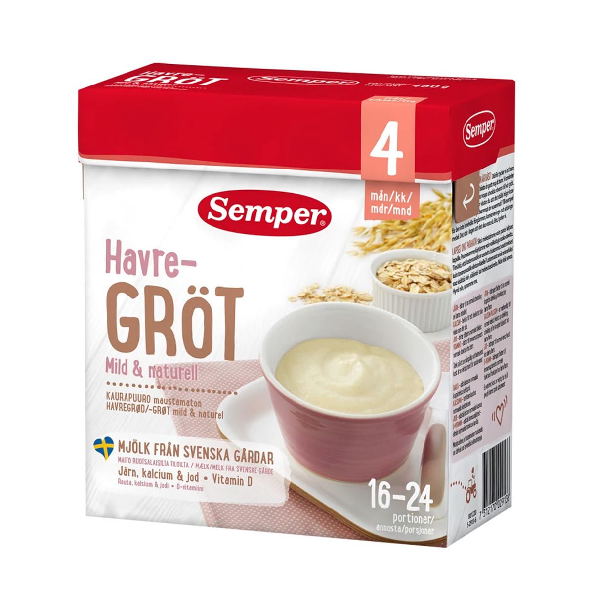 Semper - Havregröt Mild & Naturell 4+ Months