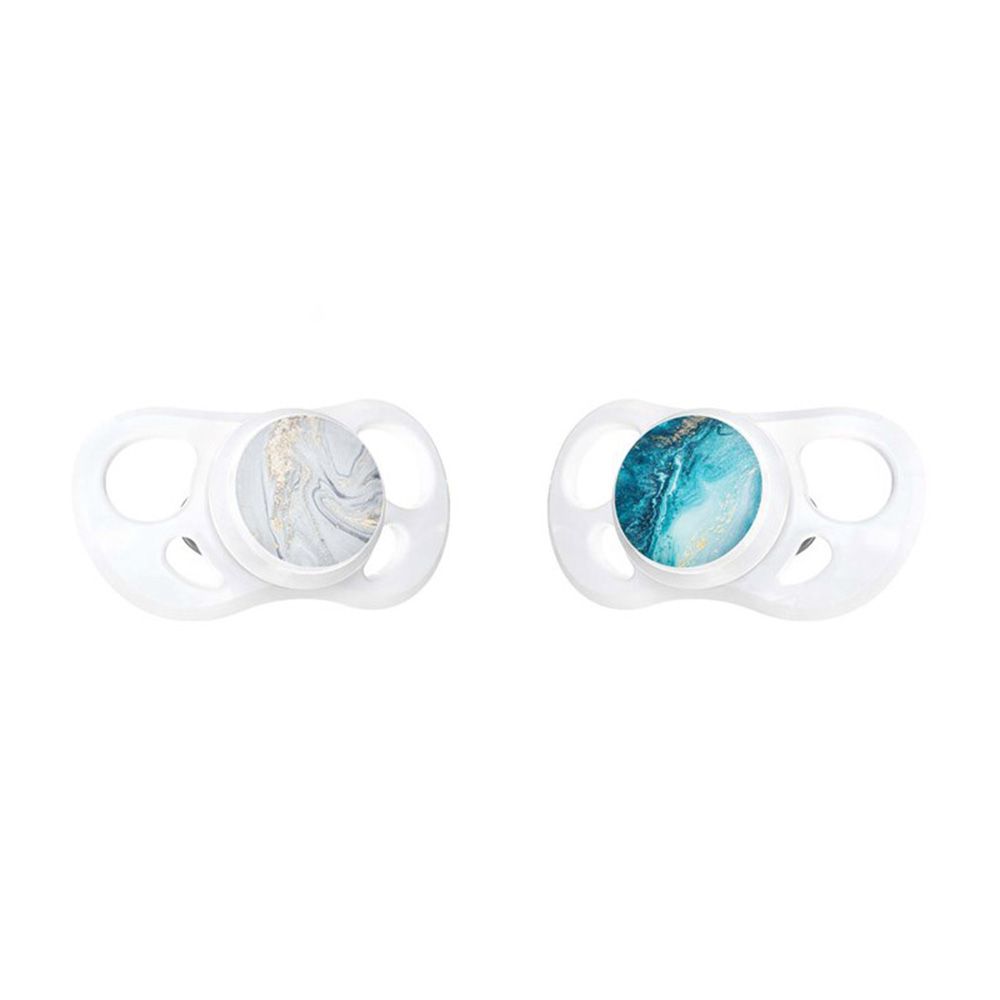 Twistshake - Baby Pacifier Marble 0-6 months 2 pcs - Blue and Grey