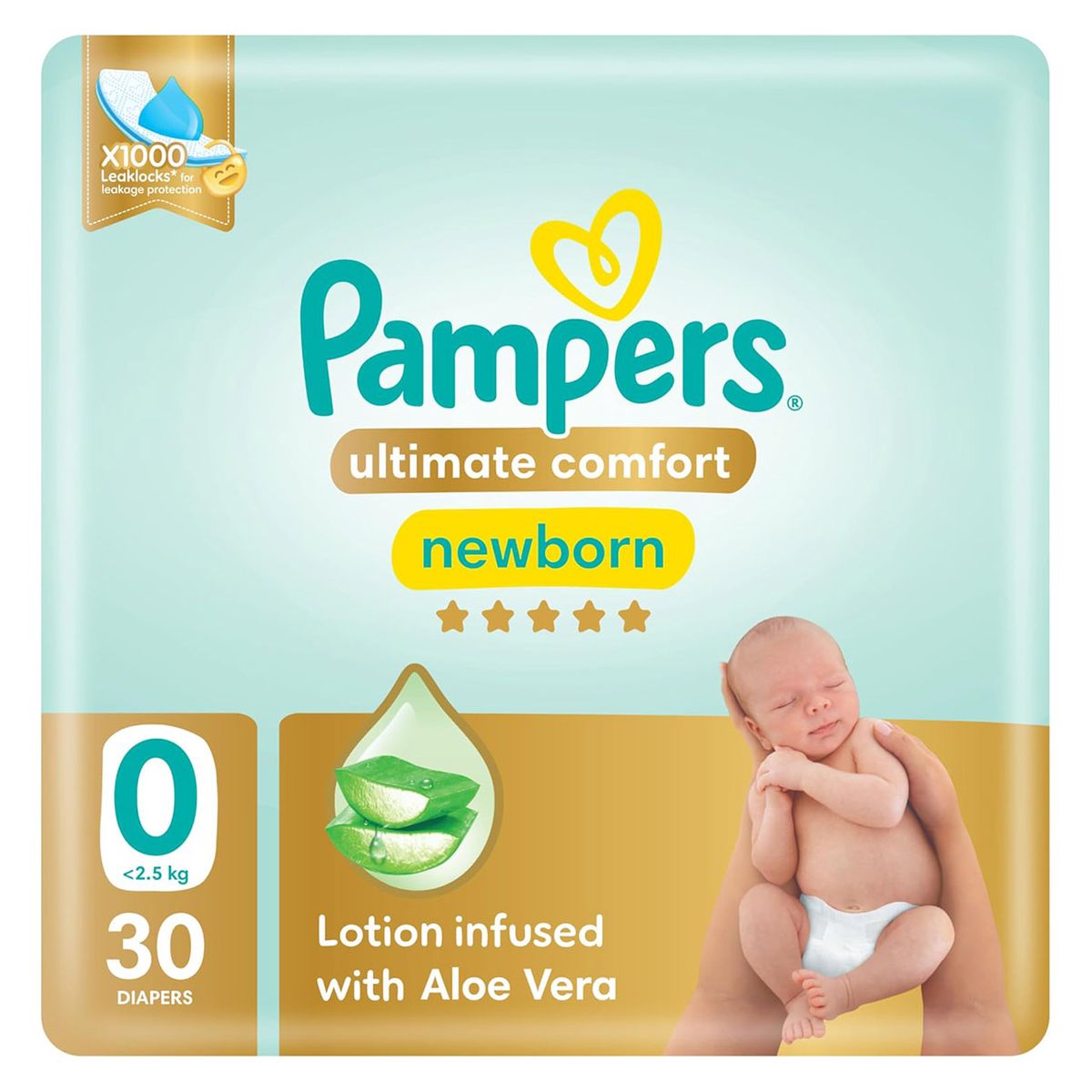 Pampers - Ultimate Comfort 0 Lotion Infused With Aloe Vera Newborn Size <2-5kg - 30 Diapers