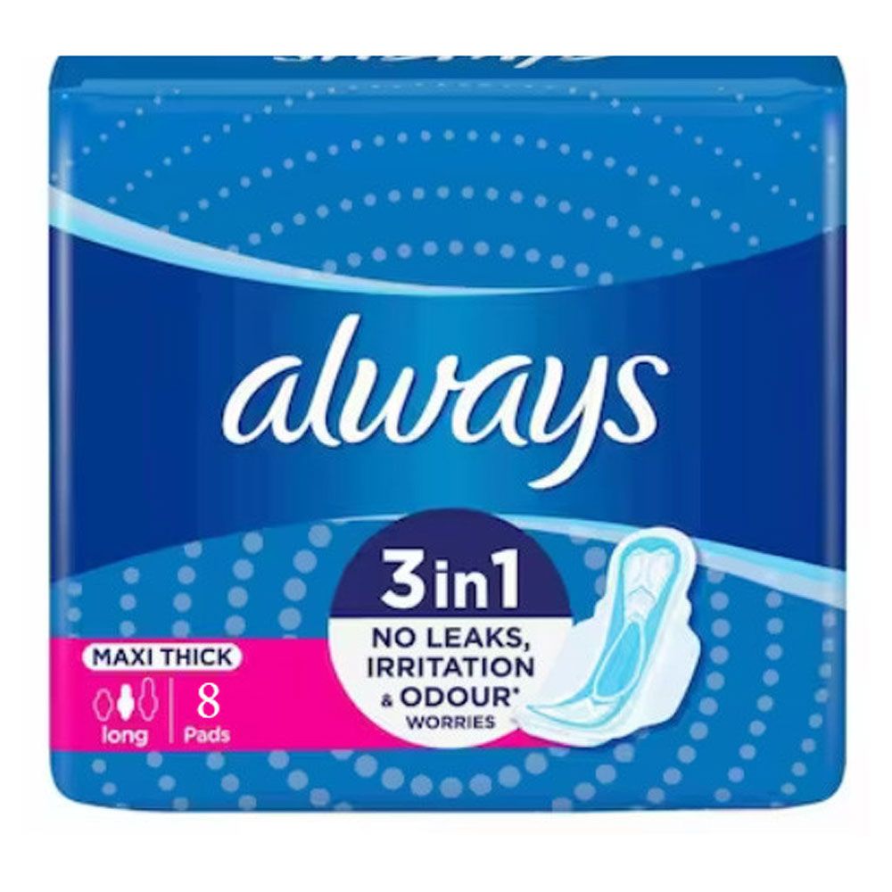 Always - Feminine Pads 3 in 1 - Maxi Thick - Long - 8 Pads