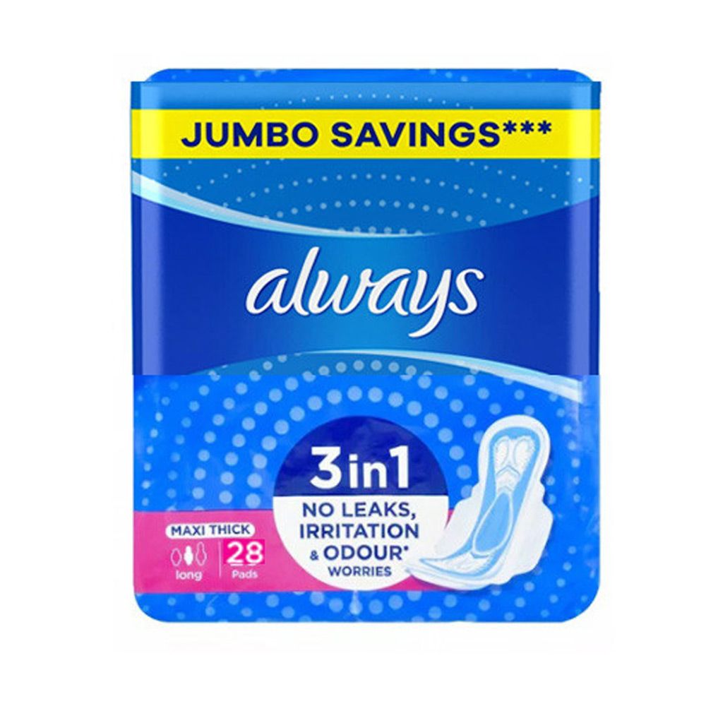 Always - Feminine Pads 3 in 1 - Maxi Thick - Long - 28 Pads