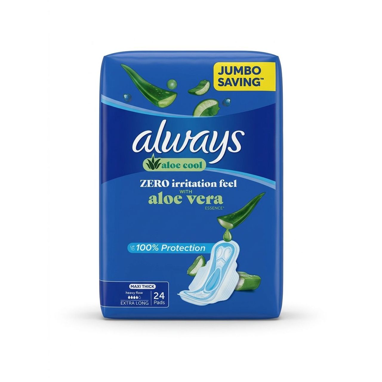 Always - Aloe Cool Zero With Aloe Vera - 24 pads