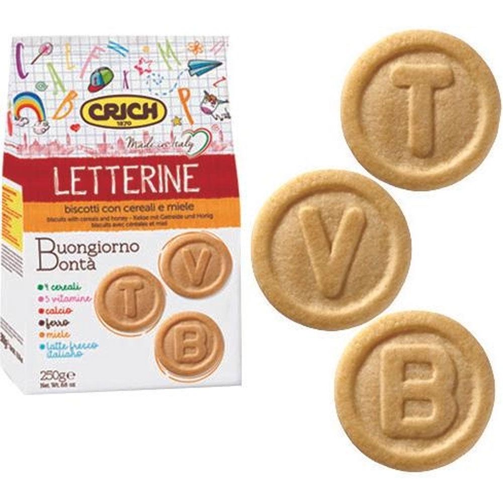 Crich - Letterin biscuits with cereals, milk and honey - +4 month