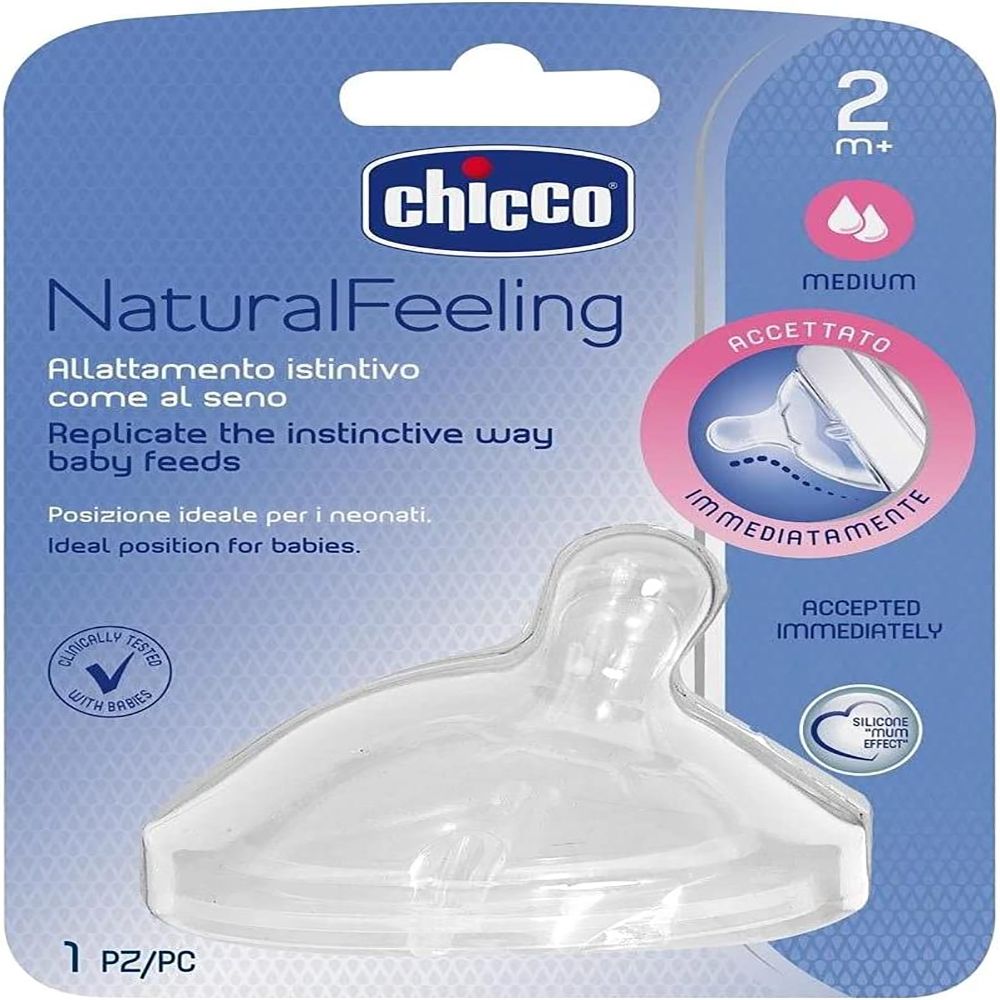 Chicco - Natural Feeling Medium Flow Nipple 2M+