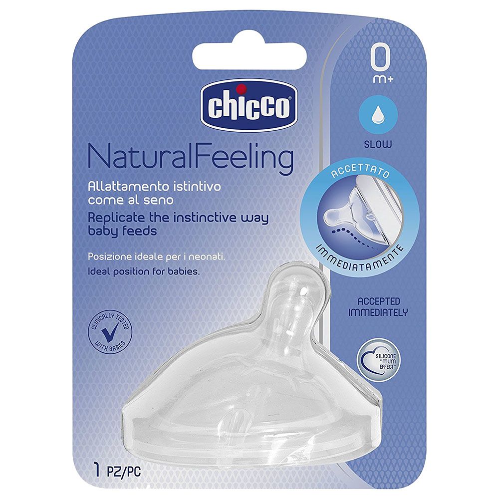 Chicco - Natural Feeling Slow Flow Nipple 0M+