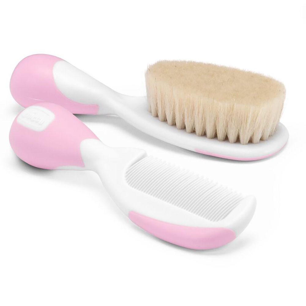 Chicco Brush And Comb - Light Pink 0m+