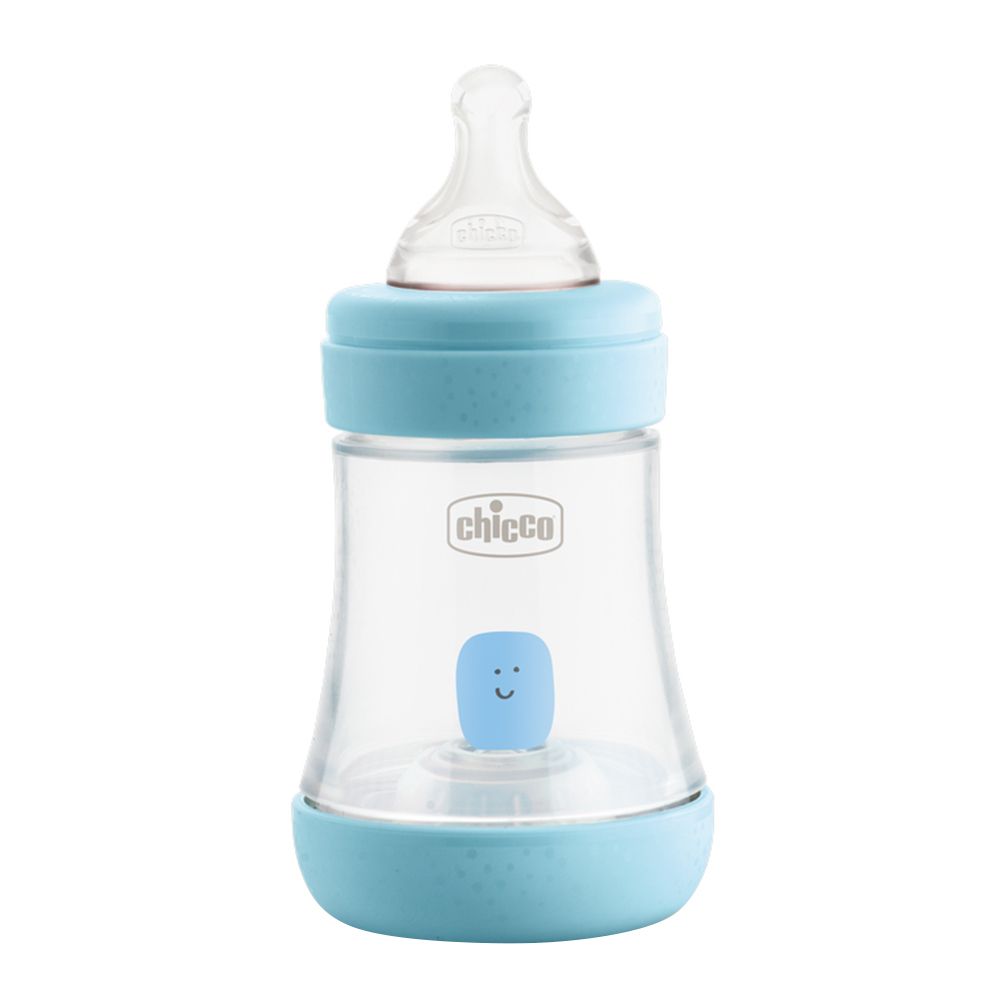 Chicco - Perfect 5 Feeding Bottle 150ml Slow Flow 0m+ Silicone - Blue