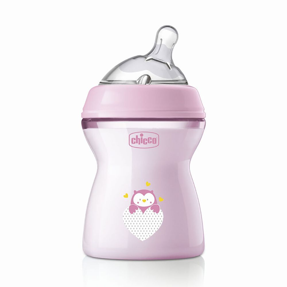 Chicco - Naturalfeeling Feeding Bottle 250ml Slow flow 0M+ Plastic - Pink