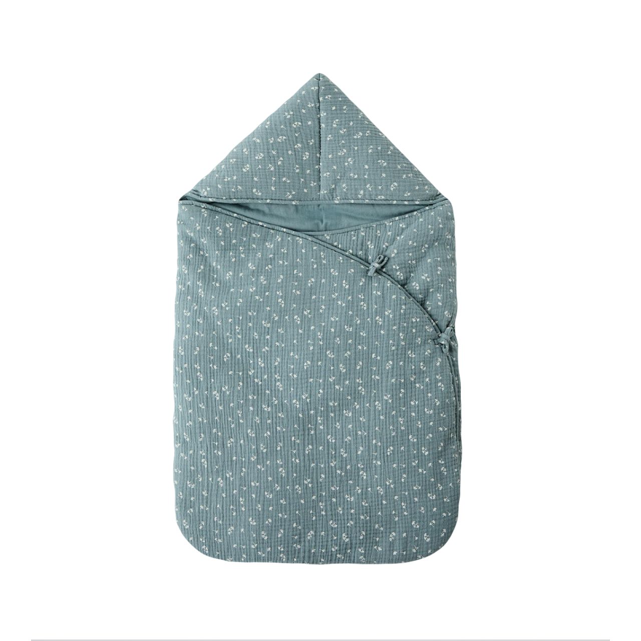 Zara - Leaf Texture Baby Wrap - Duck Blue - 1-3Months