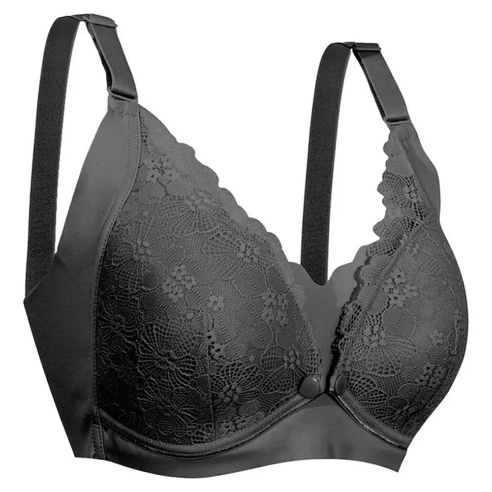 Okus - Pretty Lace Maternity & Nursing Bra - Black - Large