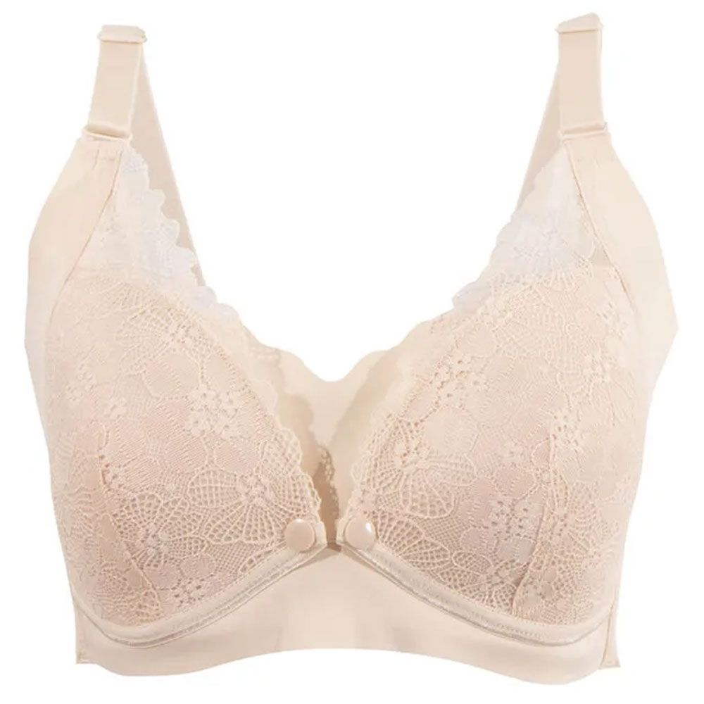 Okus - Pretty Lace Maternity & Nursing Bra - Beige - X Large