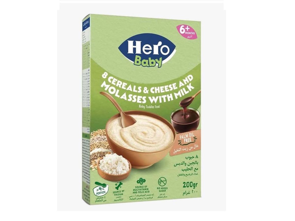 Hero Baby - 8 Cereals & Cheese and Molasse with Milk 6m+