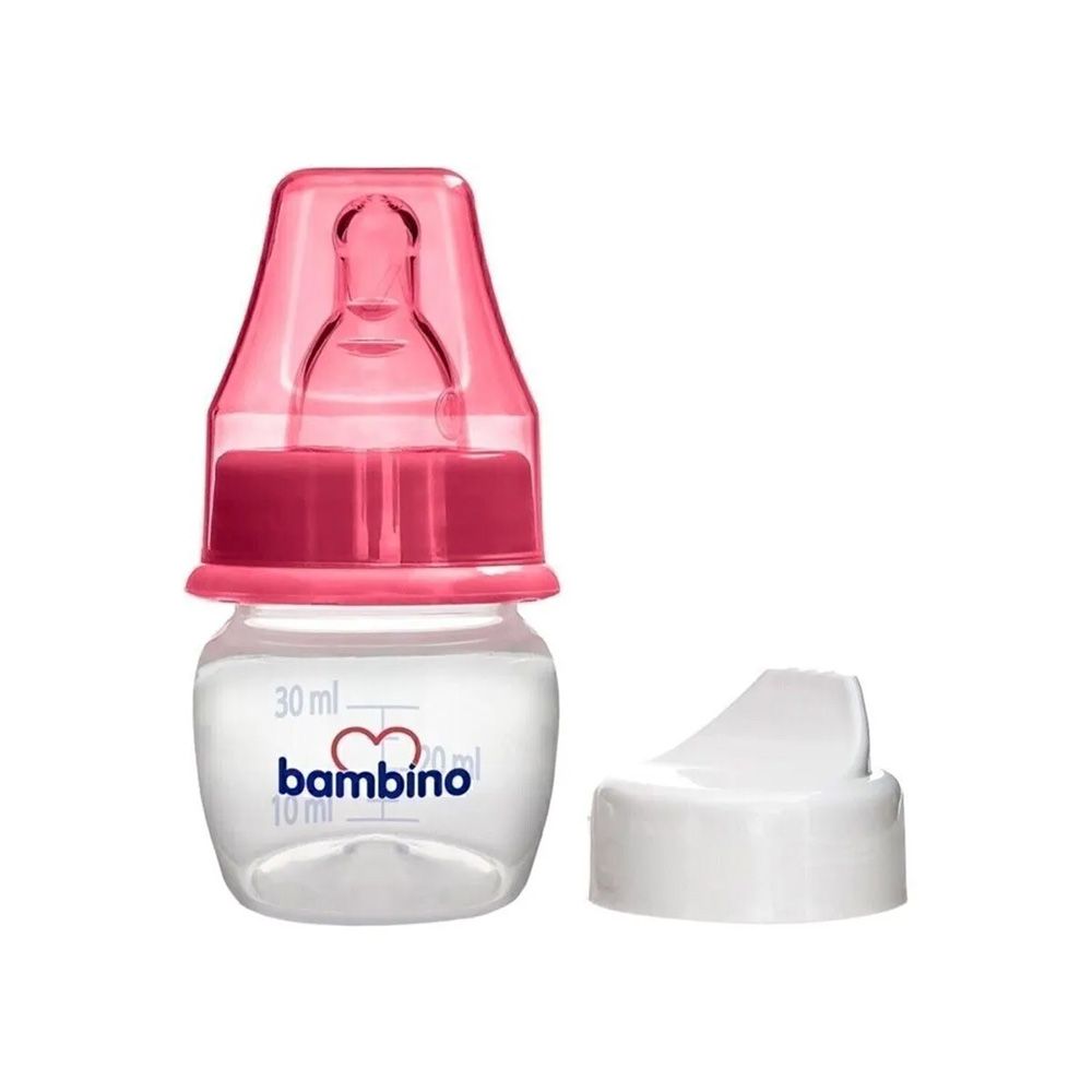 Bambino - Mini Glass Sippy Bottle Set- 30ml - 0-6m - Red