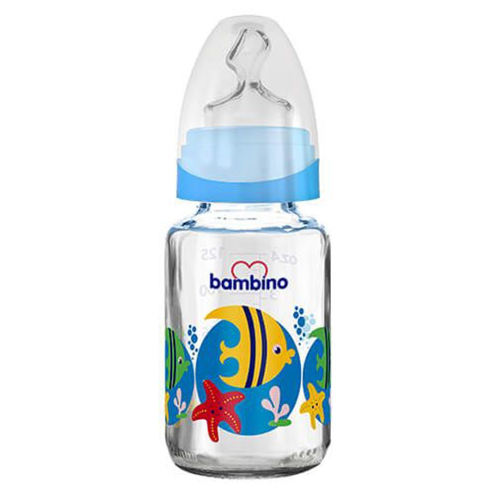 Bambino - Classic Class Feeding Bottle Orthodontic-125ml - 0-6m -Blue