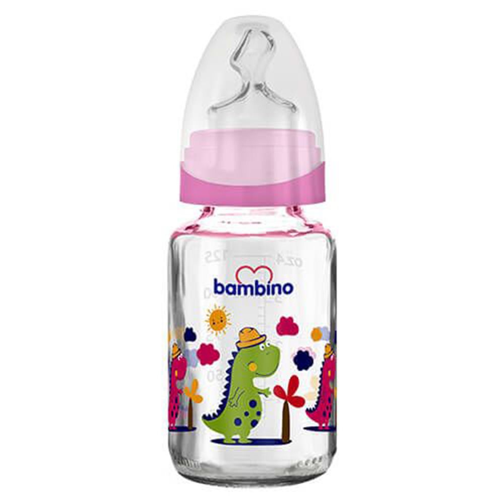 Bambino - Classic Class Feeding Bottle Orthodontic-125ml - 0-6m -Pink