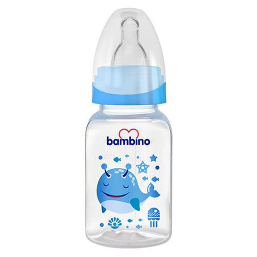 Bambino - Classic Plastic Baby Bottle - 0-6 Months - 150ml - Blue