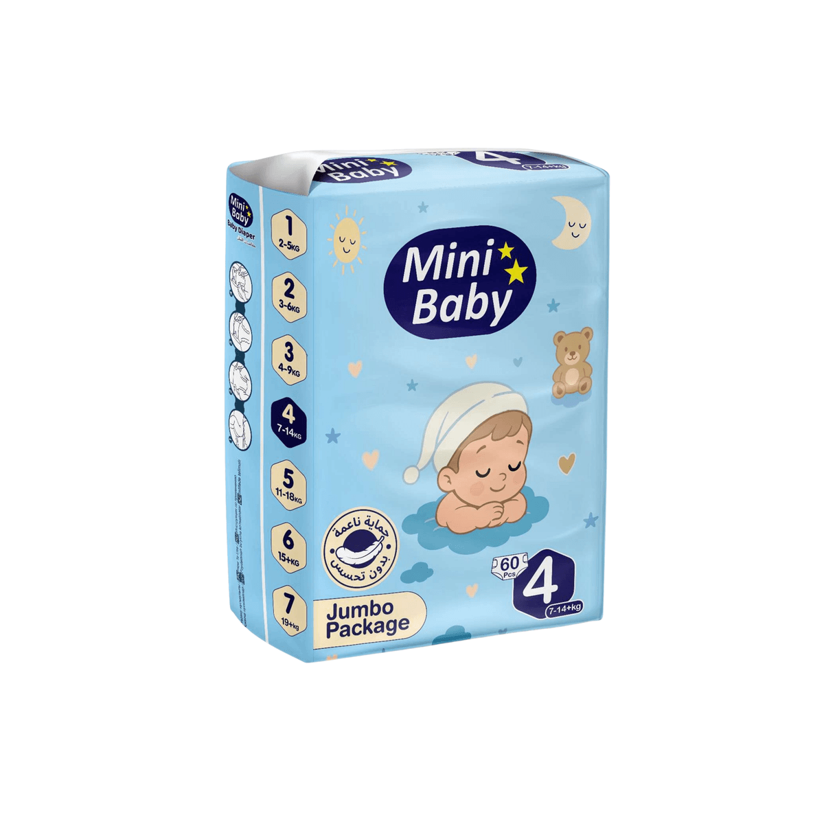 Mini Baby - Diapers Jumpo Number 4 (7-14kg) - 60pcs