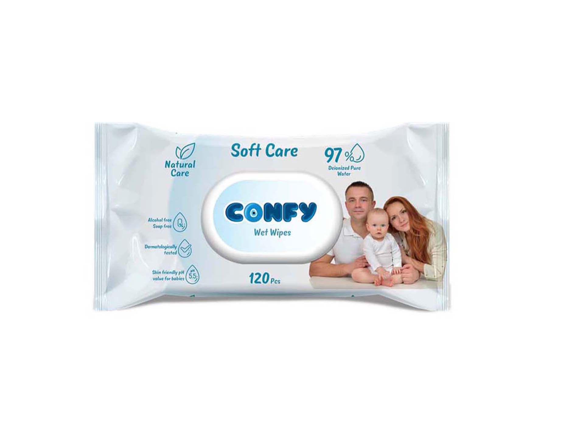 Confy - Wet Wipes - Soft Care - 120 Pcs