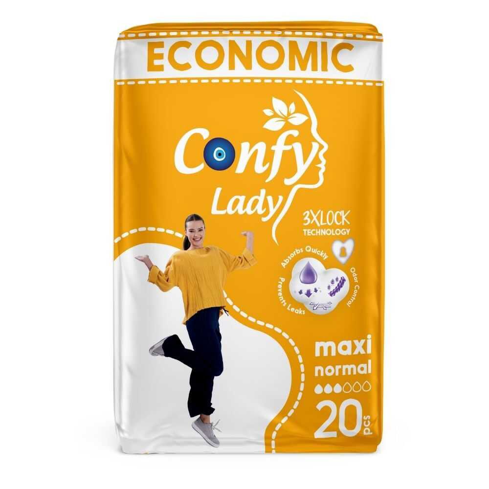 Confy - Lady Pad 3Xlock Maxi Normal - 20Pcs